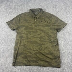 Nike Zonal Cooling Polo Shirt Mens XL Green Camo Golf Stretch Performance